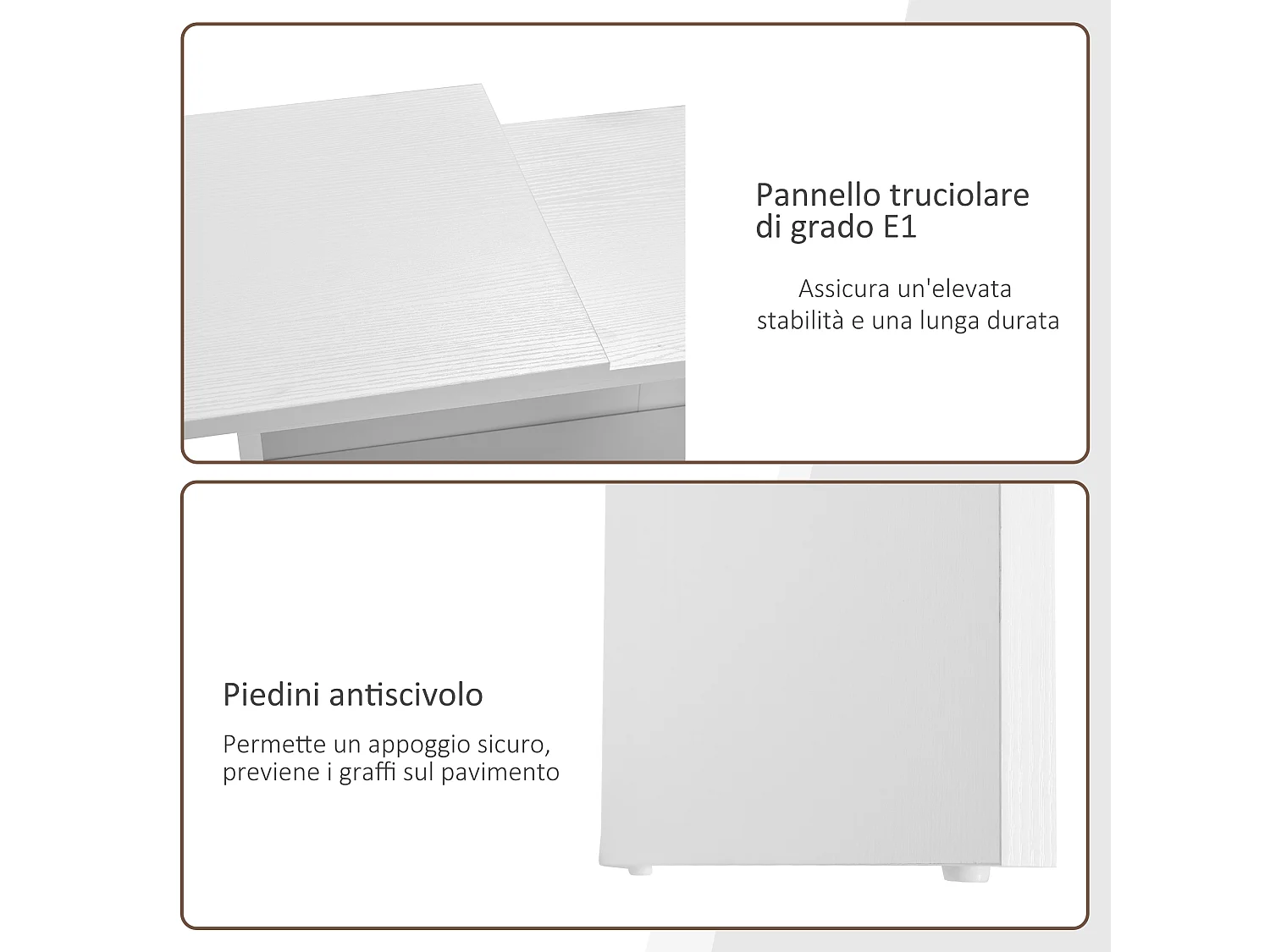 Scrivania angolare con libreria scaffale in legno bianco