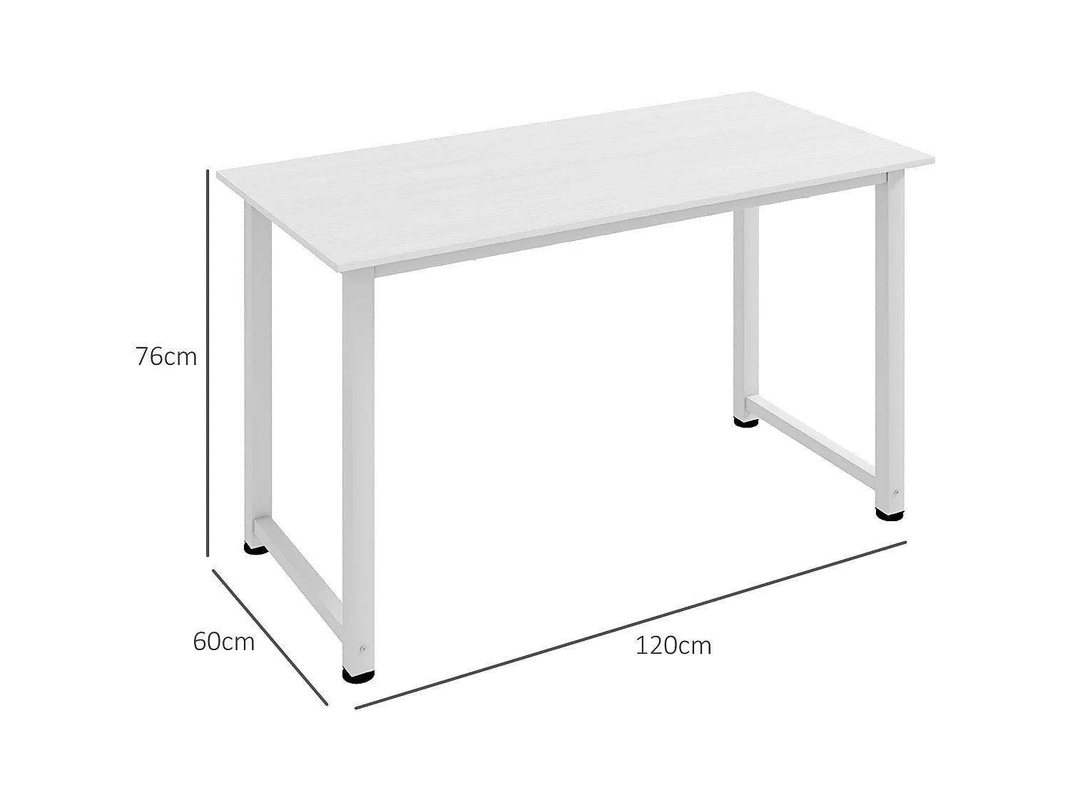 Scrivania moderna da camera e ufficio in truciolato e acciaio bianco