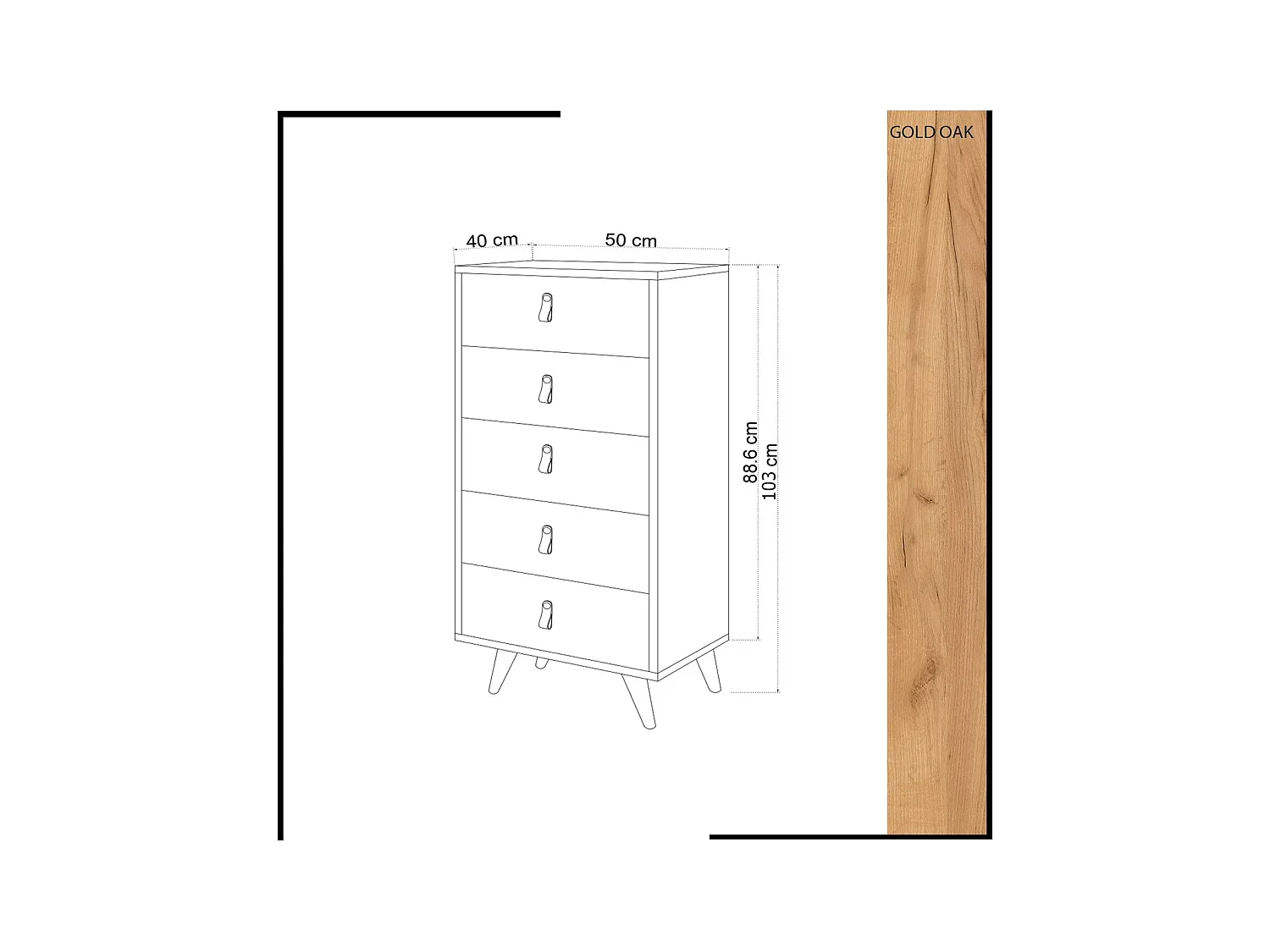 Sinfonier Frenzu color roble Blanco 50x40x103 cm