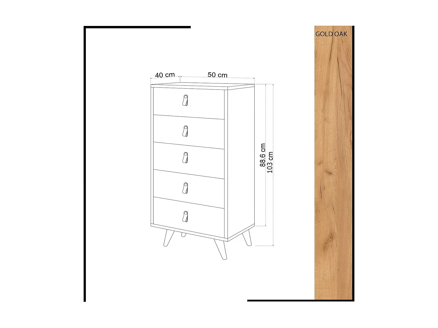 Sinfonier Frenzu color roble Blanco 50x40x103 cm