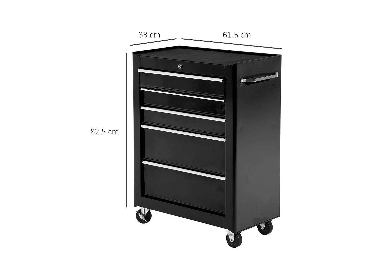 Carrello porta utensili attrezzi attrezzatura con cassettiera nero