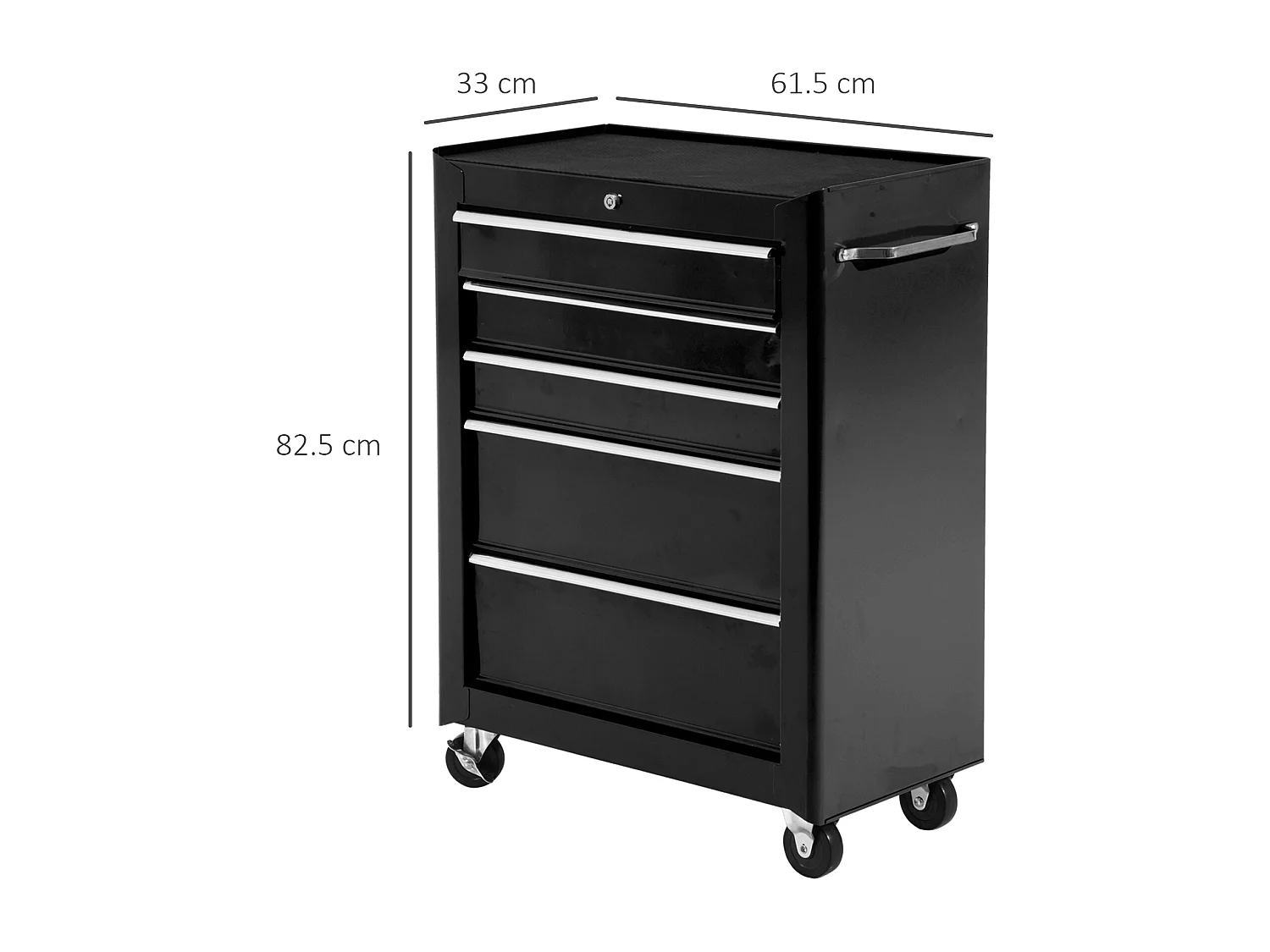 Carrello porta utensili attrezzi attrezzatura con cassettiera nero