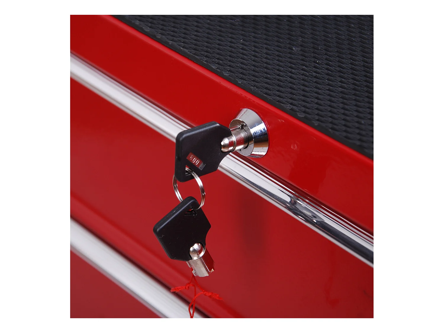 Carrello porta attrezzi con 5 cassetti 67.5x33x77 cm in metallo rosso