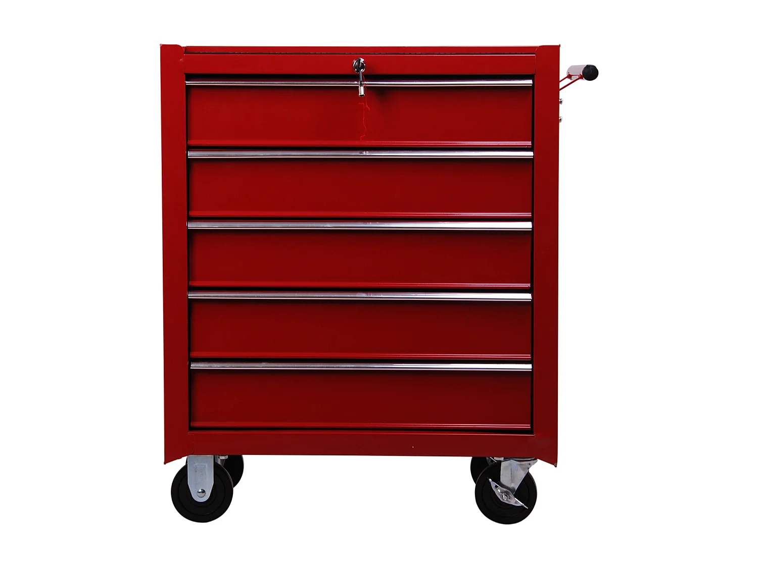 Carrello porta attrezzi con 5 cassetti 67.5x33x77 cm in metallo rosso