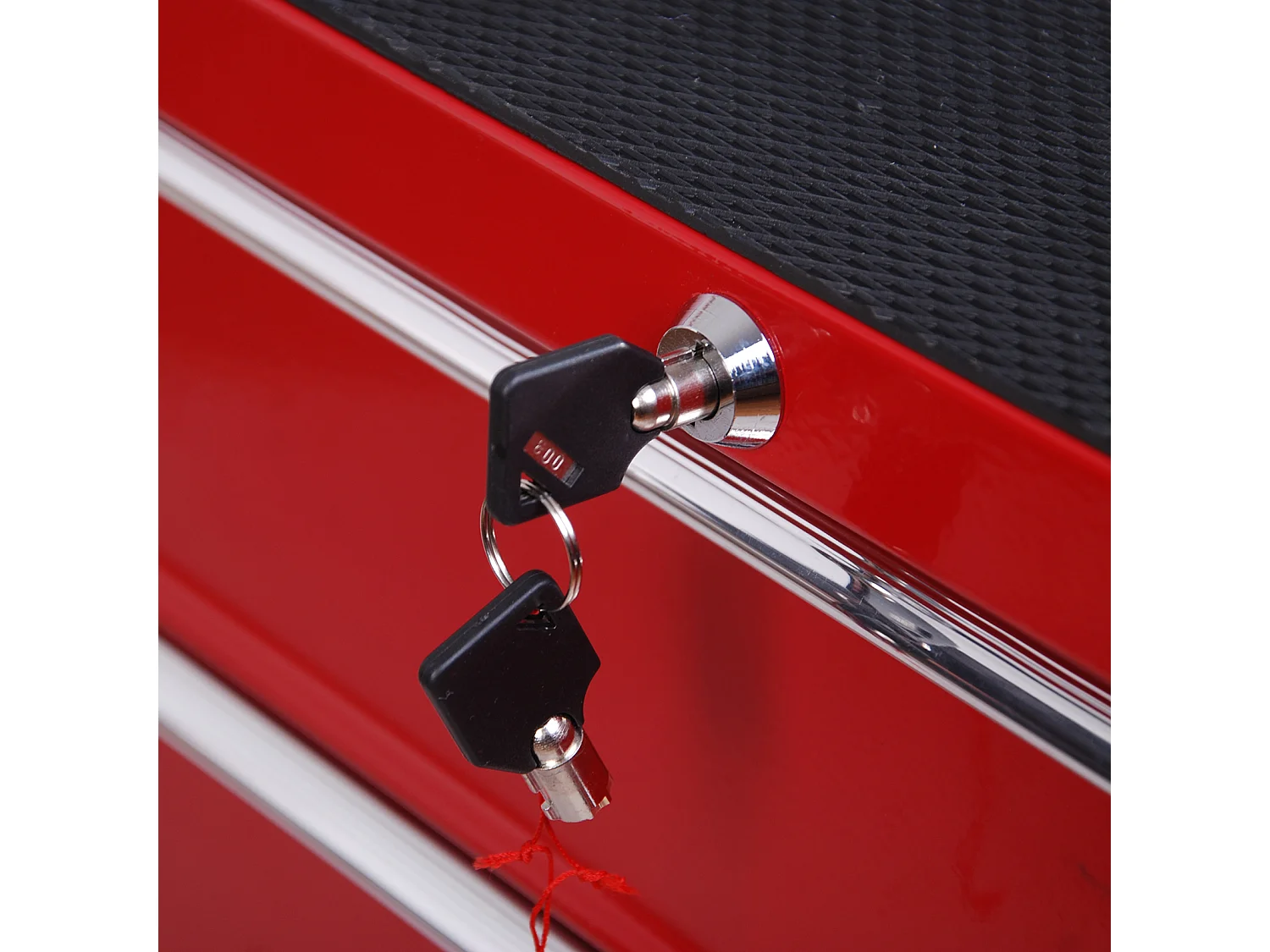 Carrello porta attrezzi con 5 cassetti 67.5x33x77 cm in metallo rosso