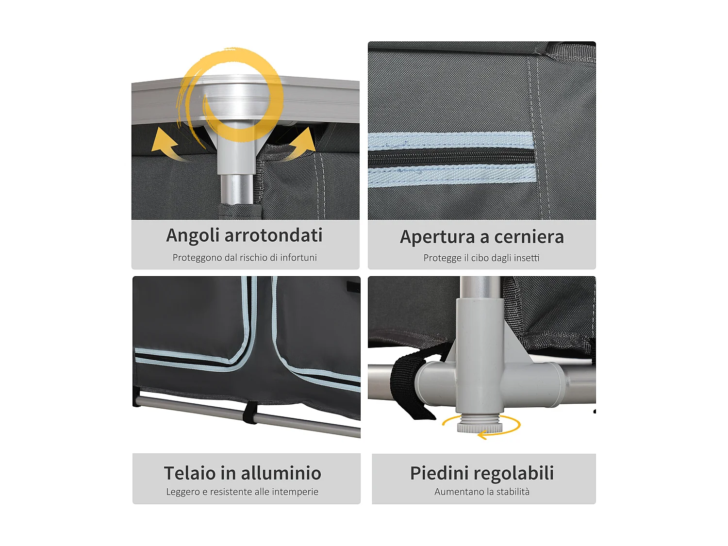 Mobile cucina da campeggio con 3 mensole e sacca di trasporto