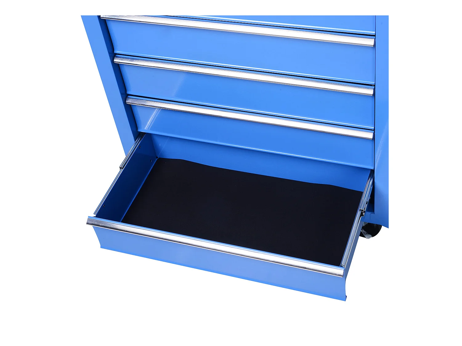 Carrello porta attrezzi con 5 cassetti e ruote in metallo blu