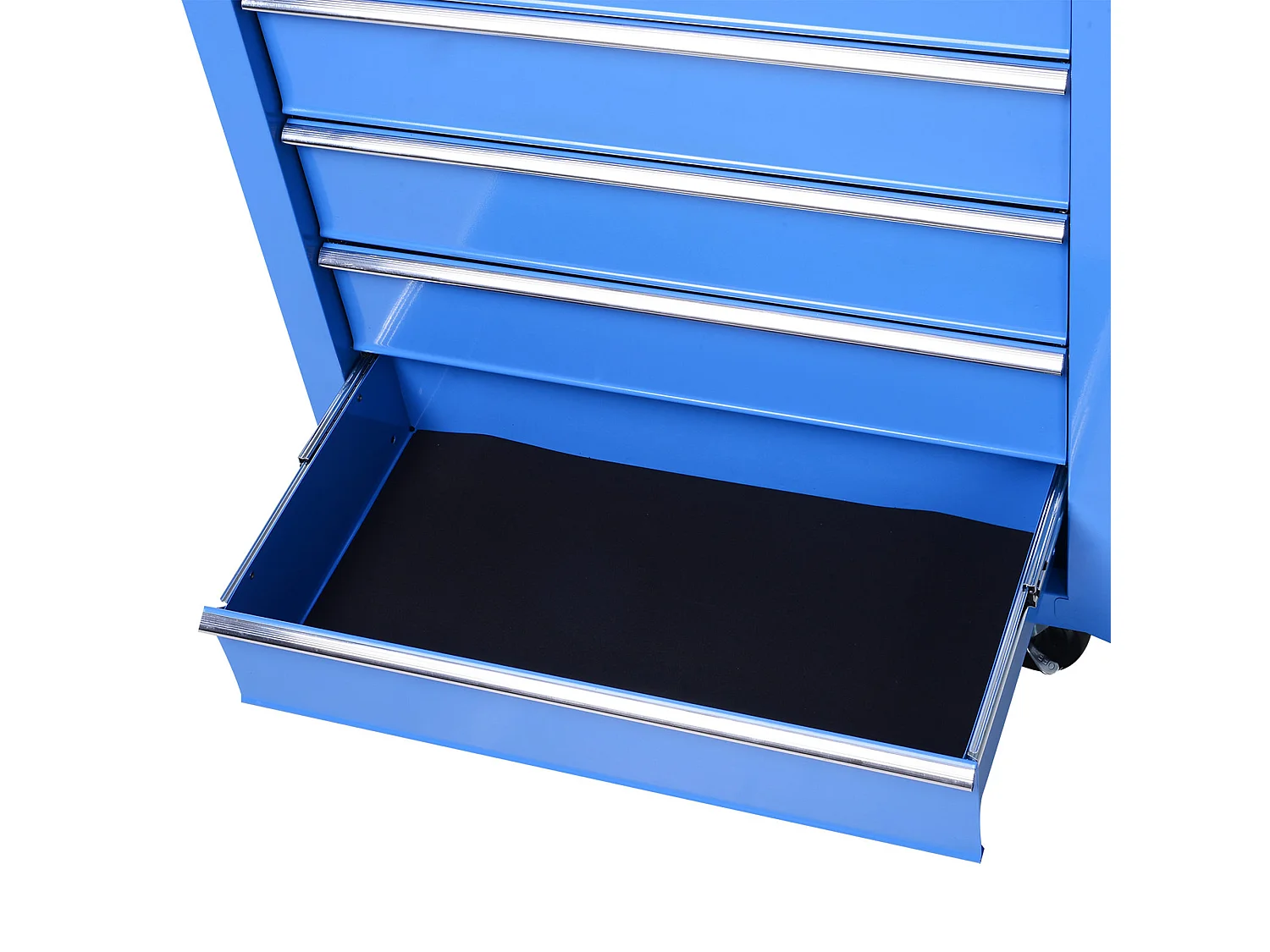 Carrello porta attrezzi con 5 cassetti e ruote in metallo blu