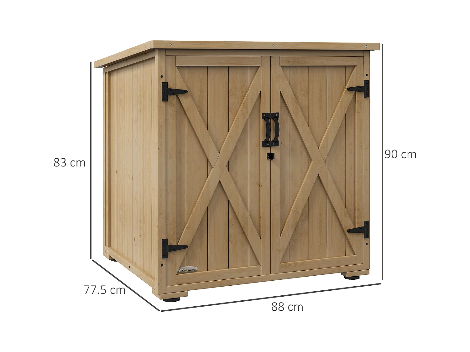 Armadio da giardino con ripiano interno regolabile in legno di abete