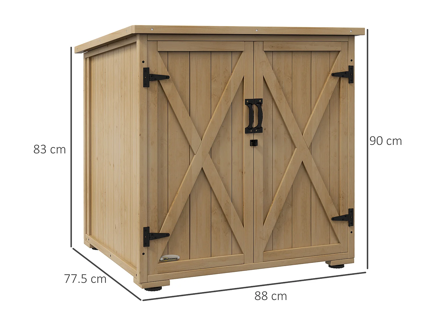 Armadio da giardino con ripiano interno regolabile in legno di abete