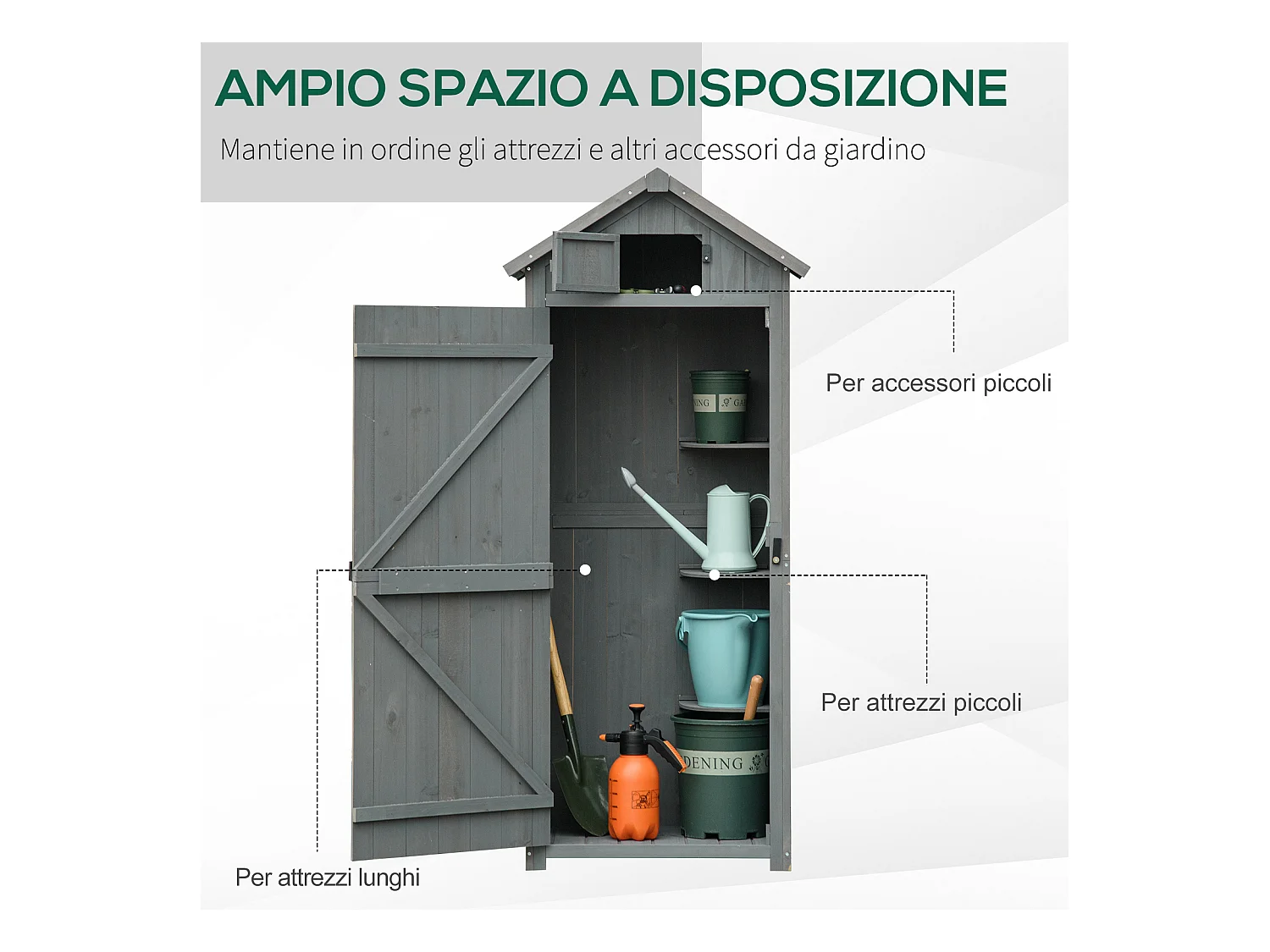 Capanno da giardino legno impermeabile 77x54.2x179cm