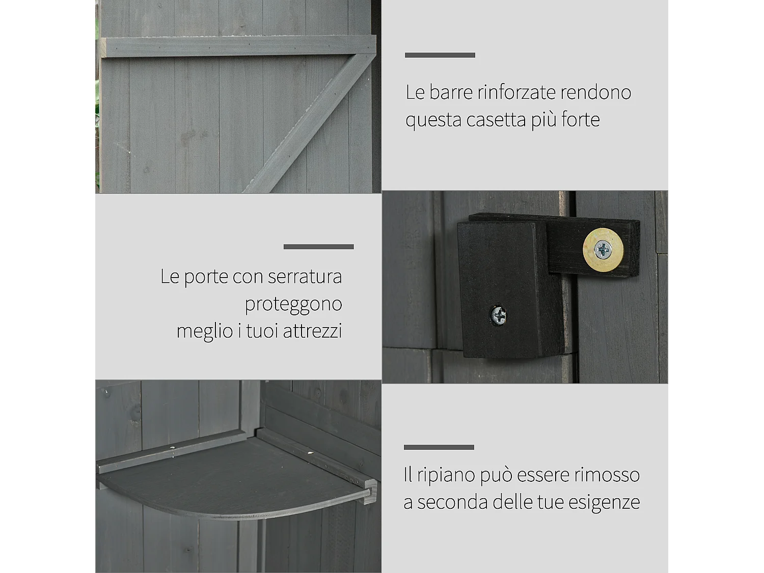 Capanno da giardino legno impermeabile 77x54.2x179cm