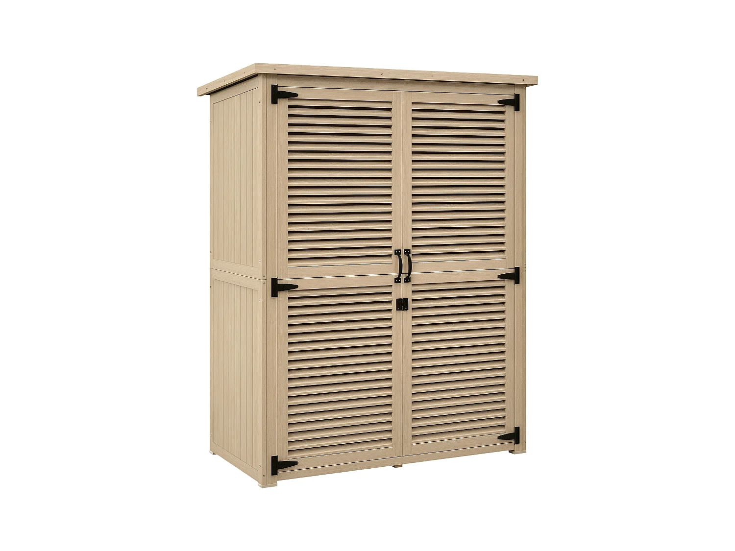 Armadio da esterno a 2 ripiani in legno di abete 127x65x159.5/168 cm