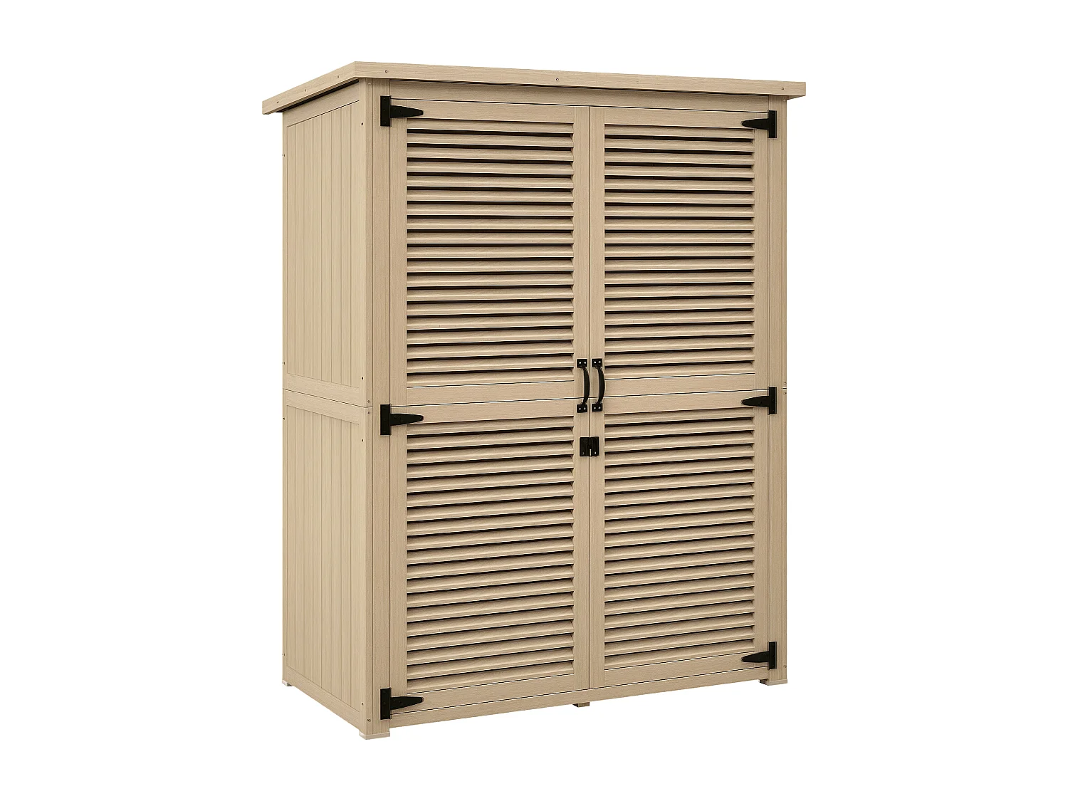 Armadio da esterno a 2 ripiani in legno di abete 127x65x159.5/168 cm