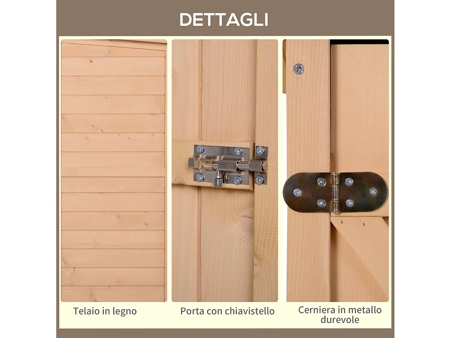 Casetta da giardino in legno di abete impermeabile 75x56x115 cm
