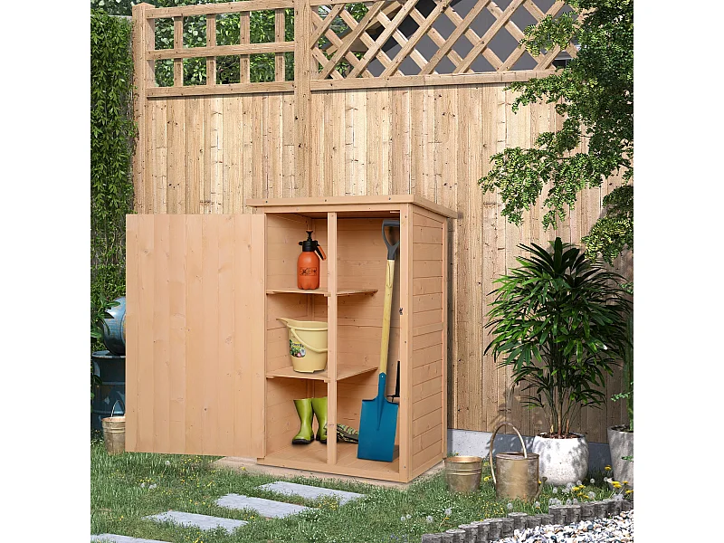 Casetta da giardino in legno di abete impermeabile 75x56x115 cm