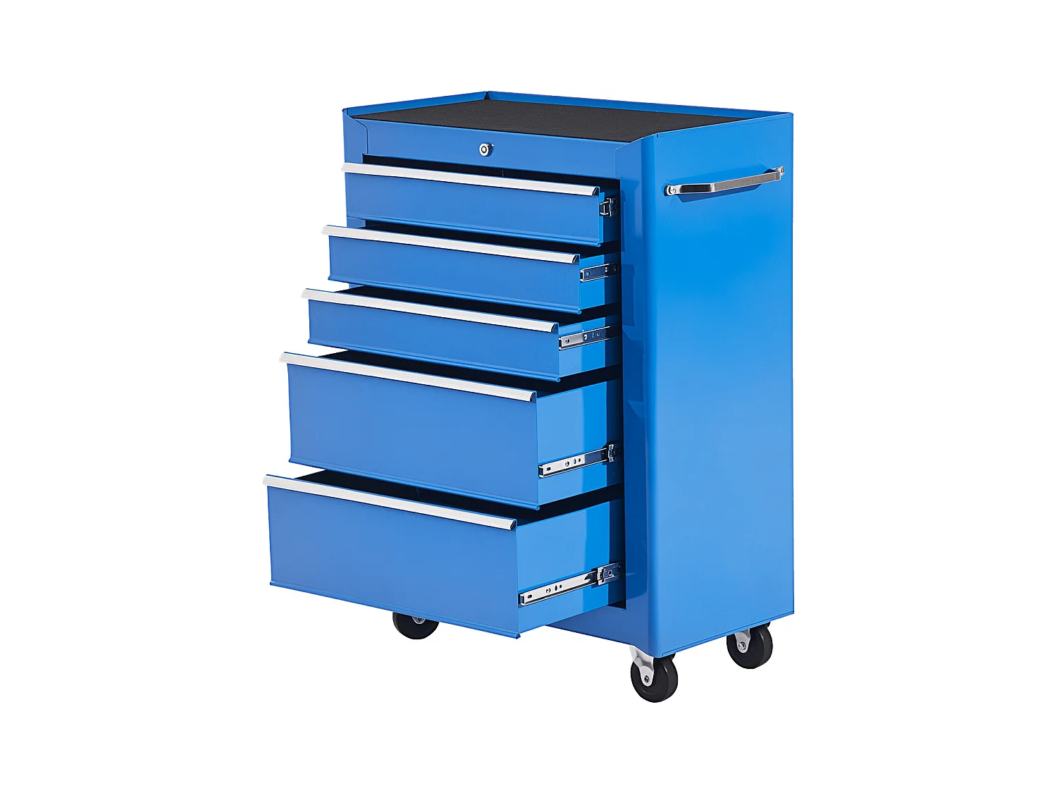 Carrello attrezzi 5 cassetti con chiave blu