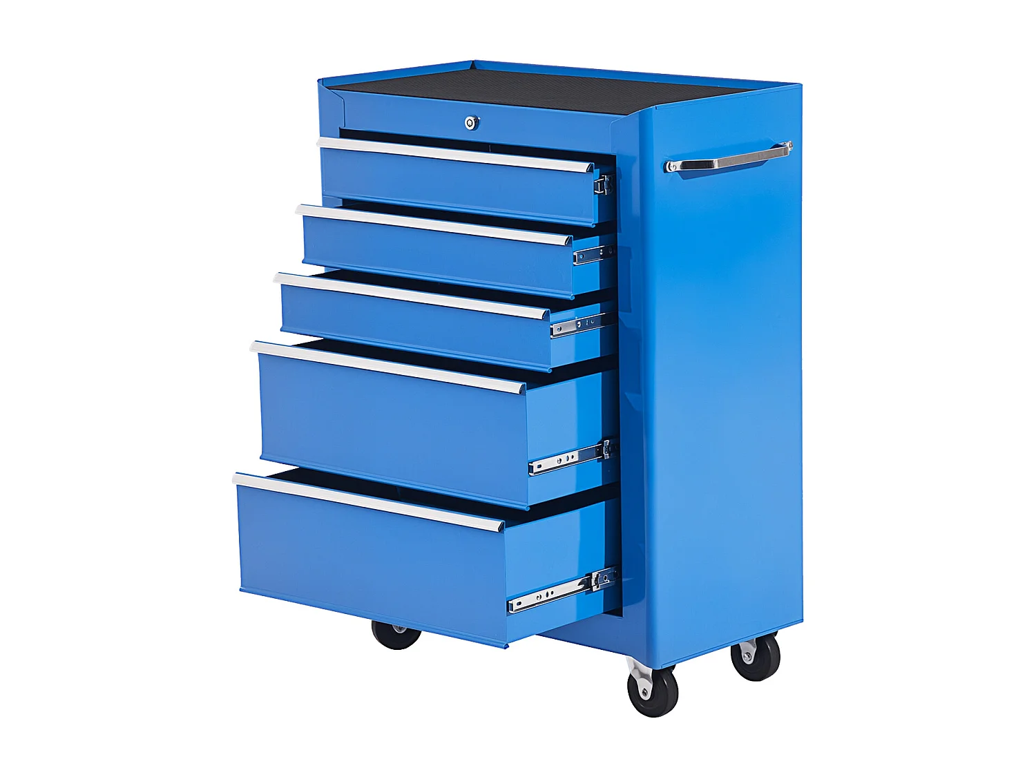 Carrello attrezzi 5 cassetti con chiave blu