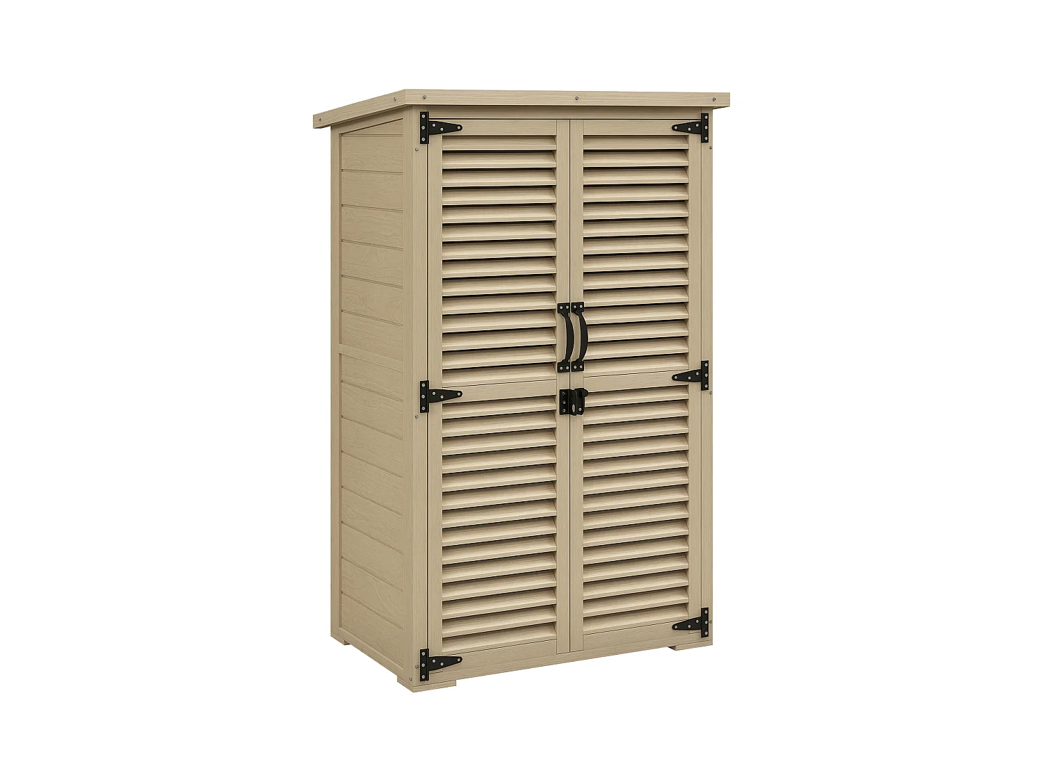 Armadio da esterno a 2 ripiani in legno di abete 75x50x111/118 cm