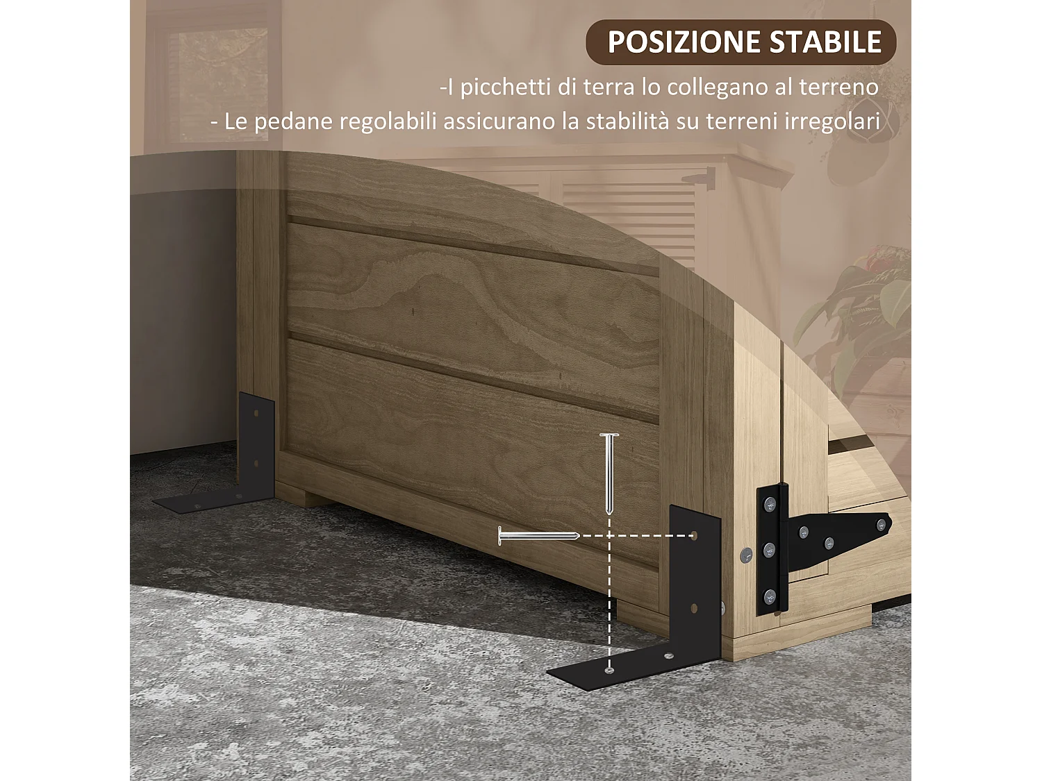 Armadio da esterno a 2 ripiani in legno di abete 75x50x111/118 cm