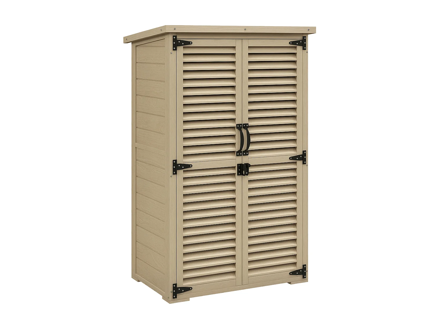 Armadio da esterno a 2 ripiani in legno di abete 75x50x111/118 cm