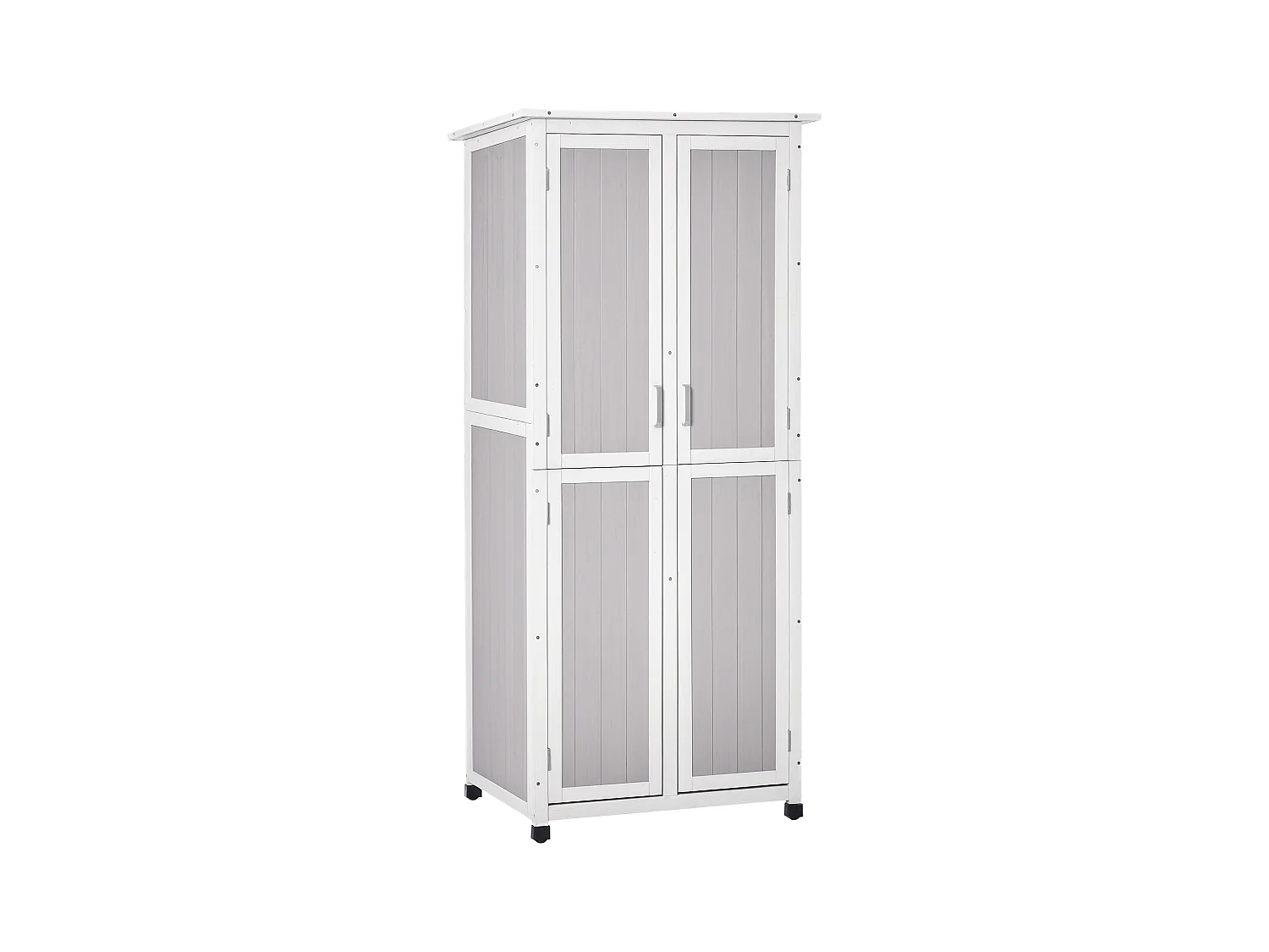 Casetta porta attrezzi in legno di abete 3 livelli con ganci