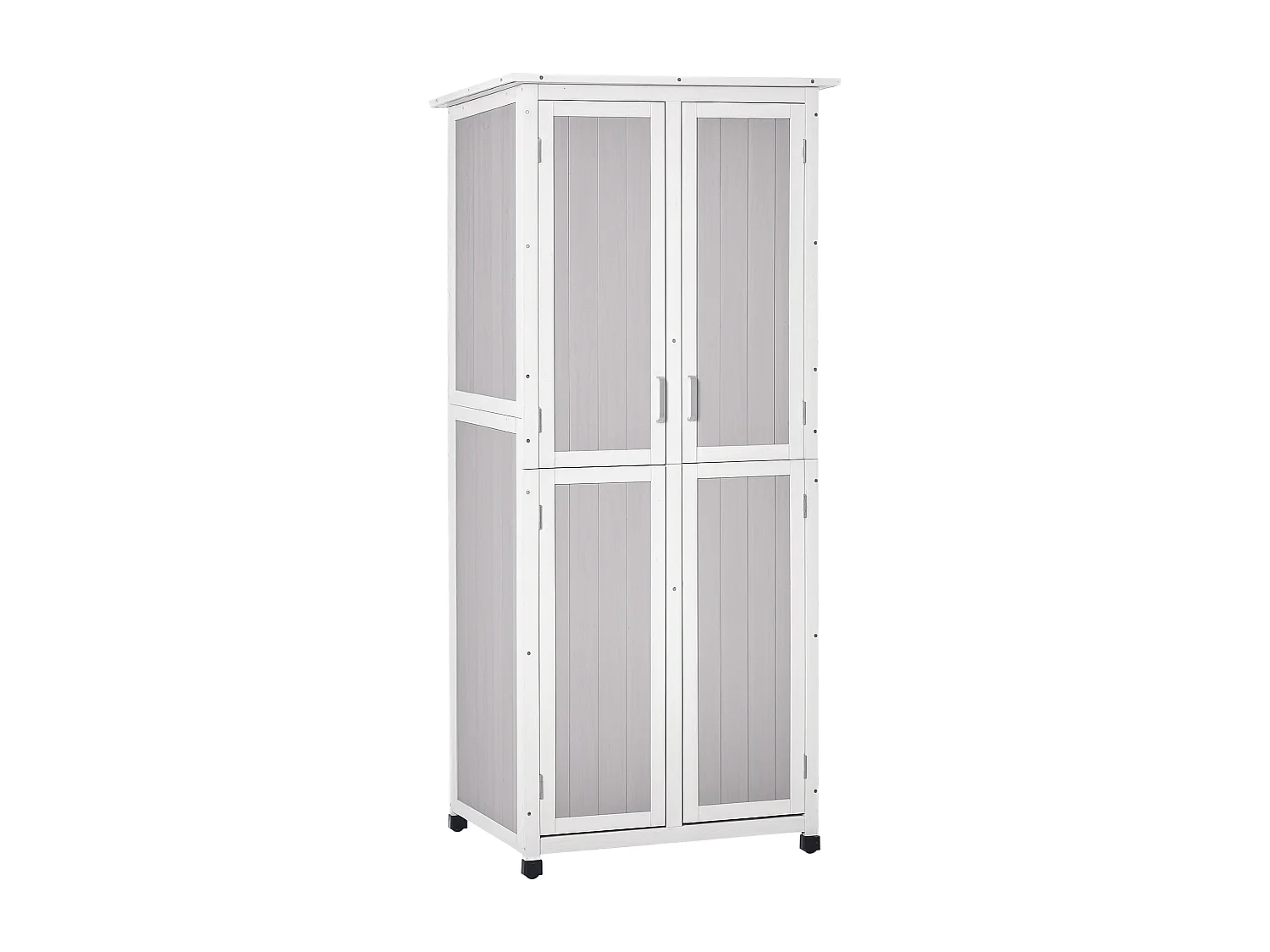 Casetta porta attrezzi in legno di abete 3 livelli con ganci