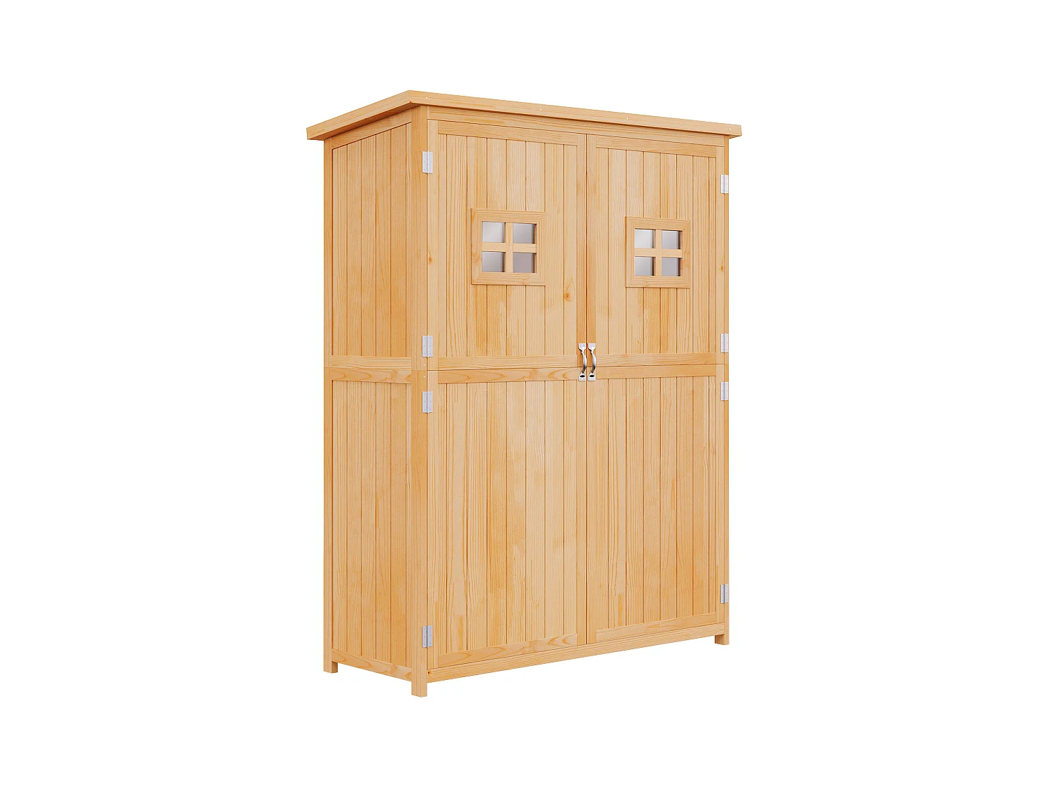 Casetta da giardino legno porta doppia mensole 127.5x50x164cm