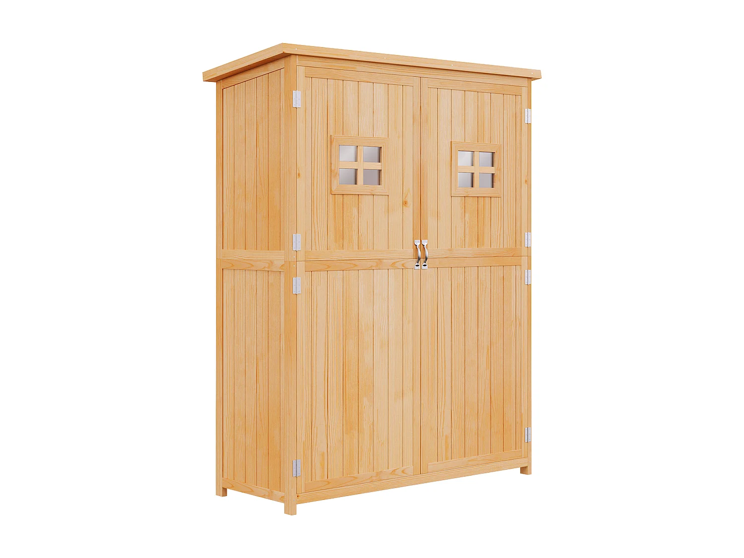 Casetta da giardino legno porta doppia mensole 127.5x50x164cm