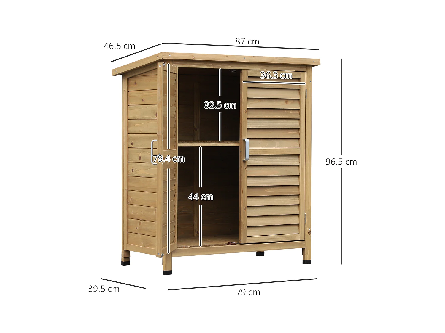 Casetta da giardino in legno di abete 87x46.5x96.5cm
