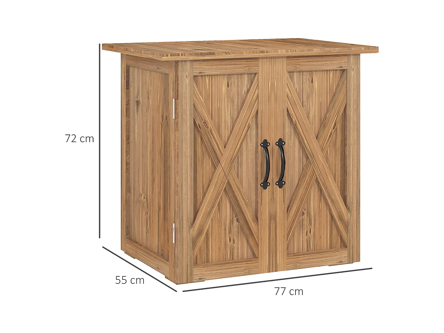 Casetta da giardino per attrezzi a 2 ante stile country in legno