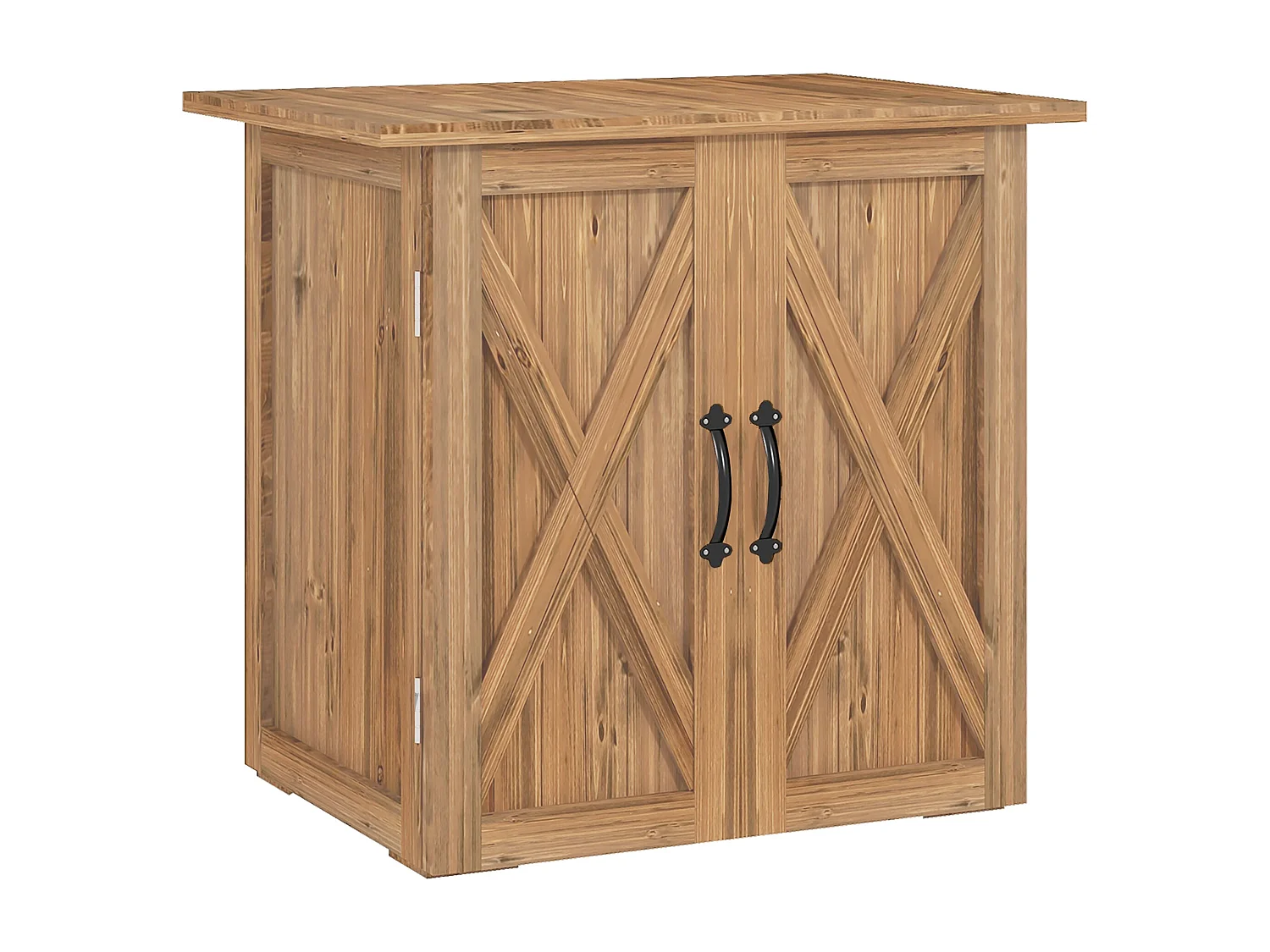 Casetta da giardino per attrezzi a 2 ante stile country in legno