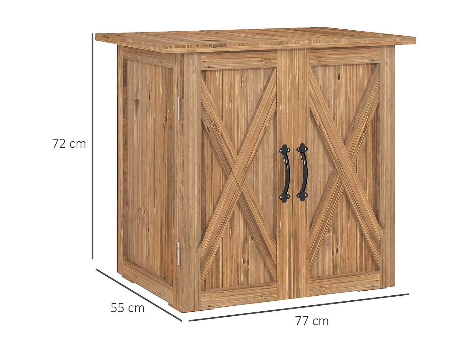 Casetta da giardino per attrezzi a 2 ante stile country in legno