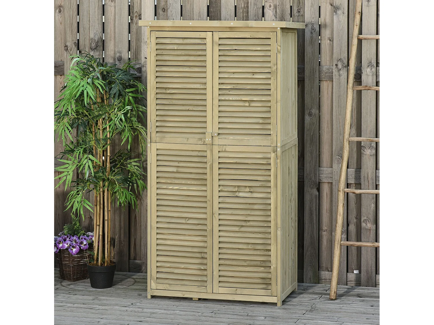 Casetta da giardino porta attrezzi impermeabile in legno di abete