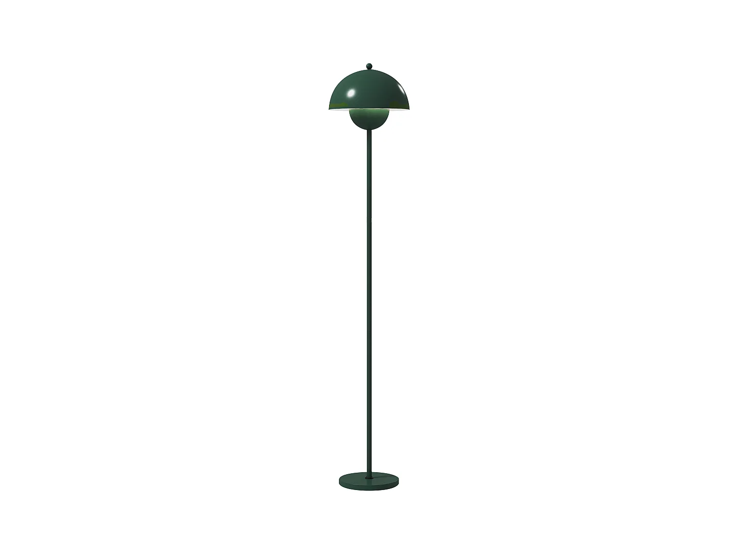Lampada da terra moderna con paralume semicircolare verde