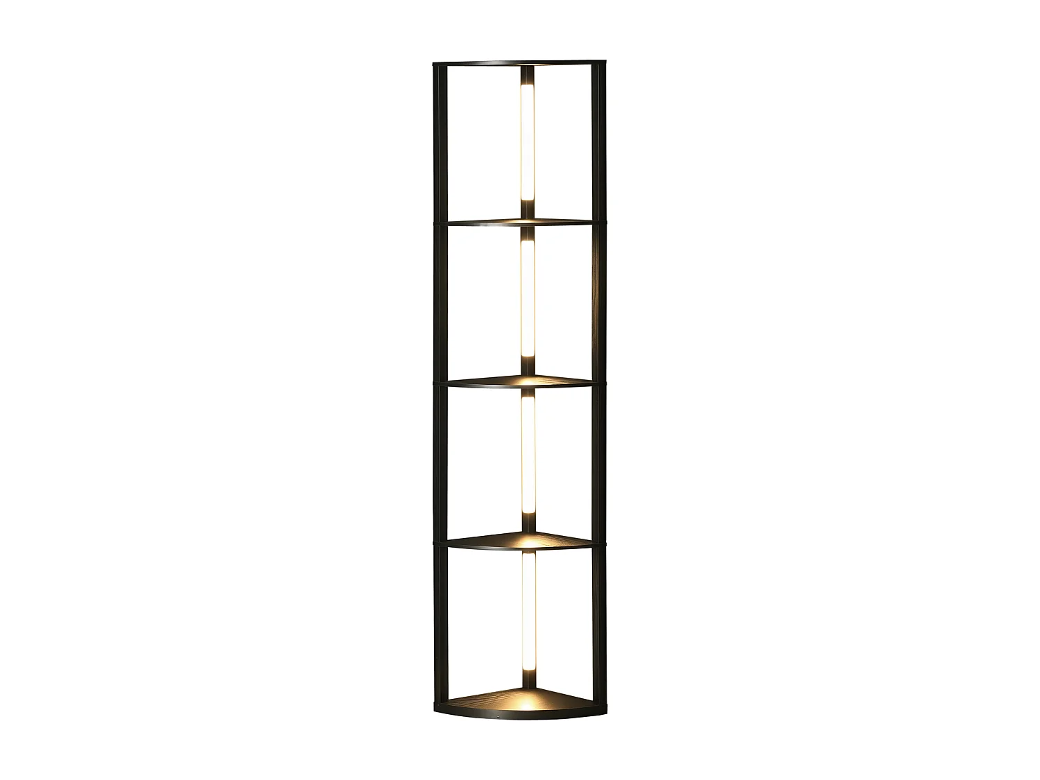 Lampada da terra in mdf a 4 ripiani con luce led da 3000k