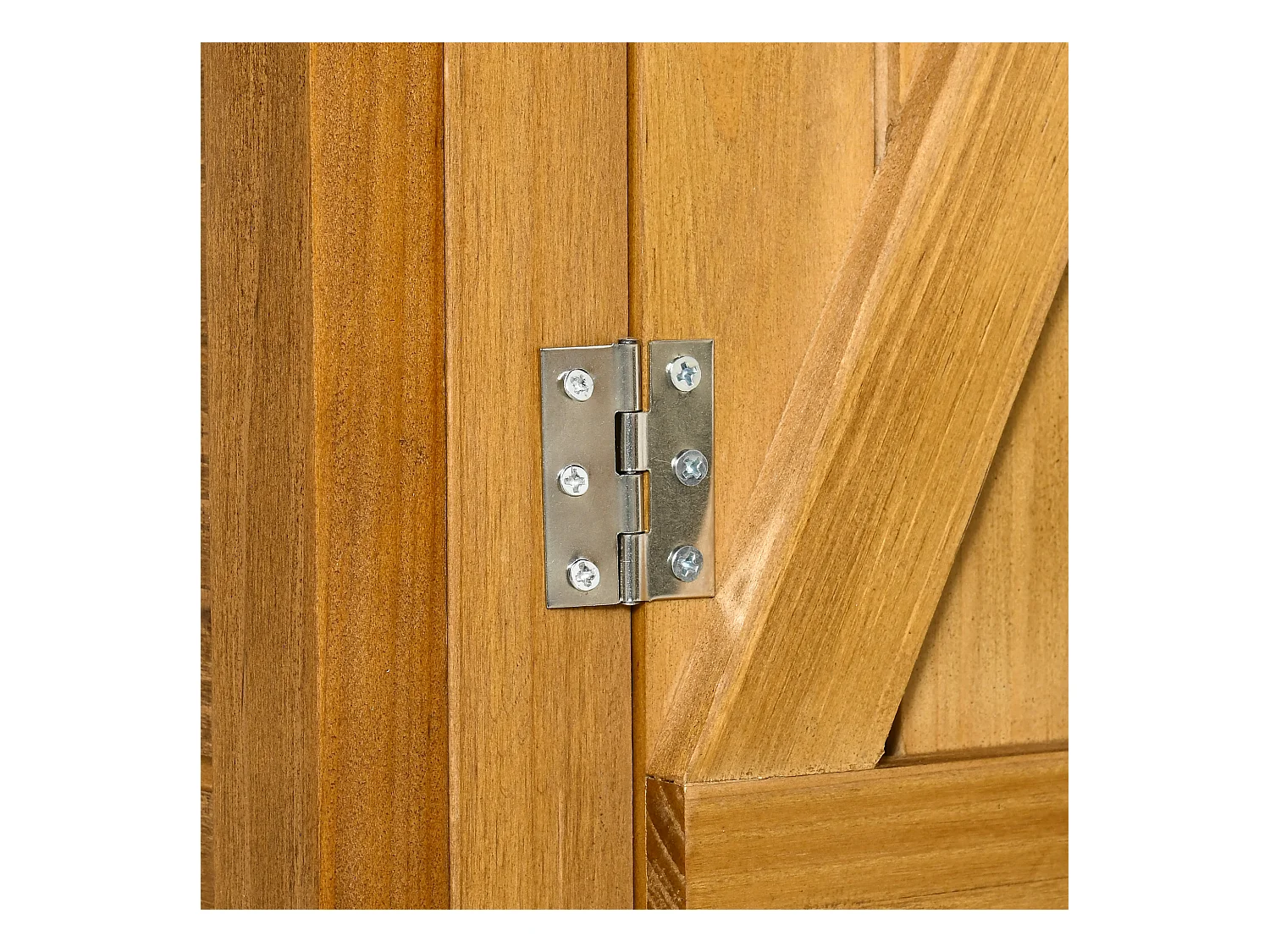 Casetta da giardino in legno a 2 ante con sgabello alto