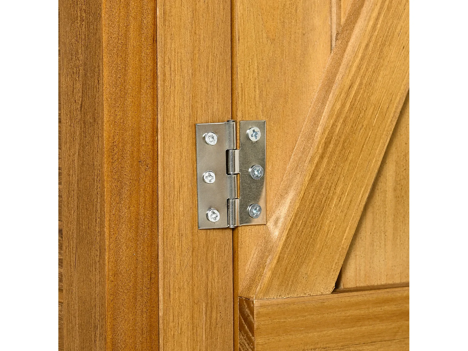 Casetta da giardino in legno a 2 ante con sgabello alto