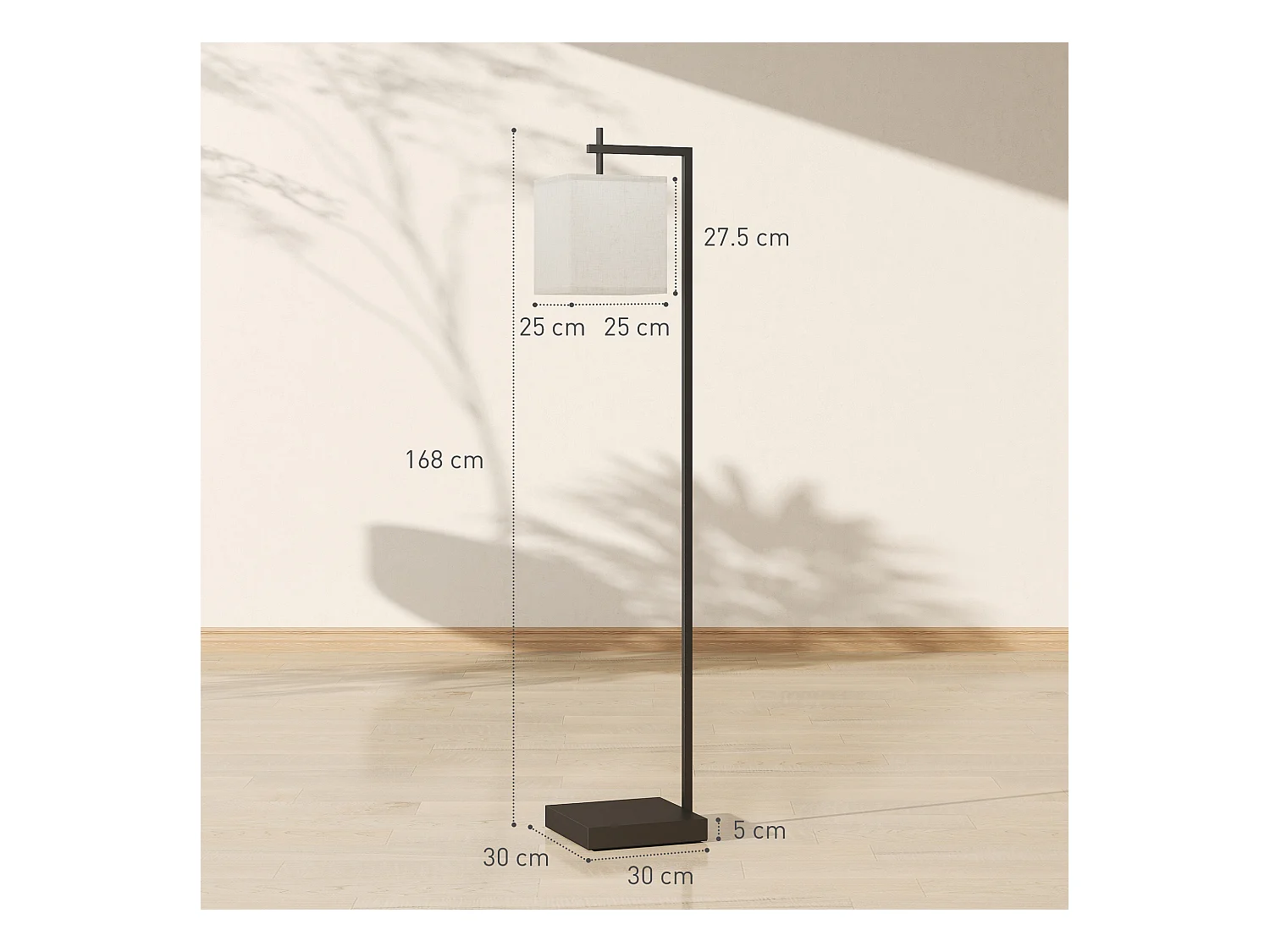 Lampada da terra luminosità regolabile con telecomando e lampadina 9w