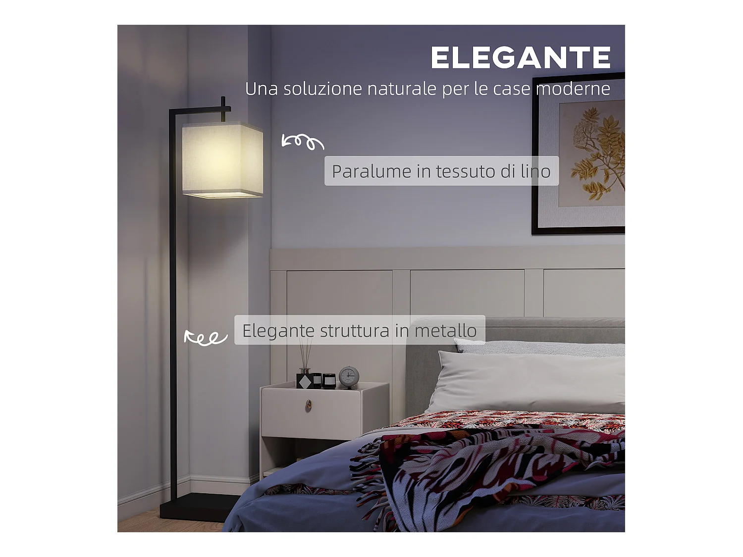 Lampada da terra luminosità regolabile con telecomando e lampadina 9w