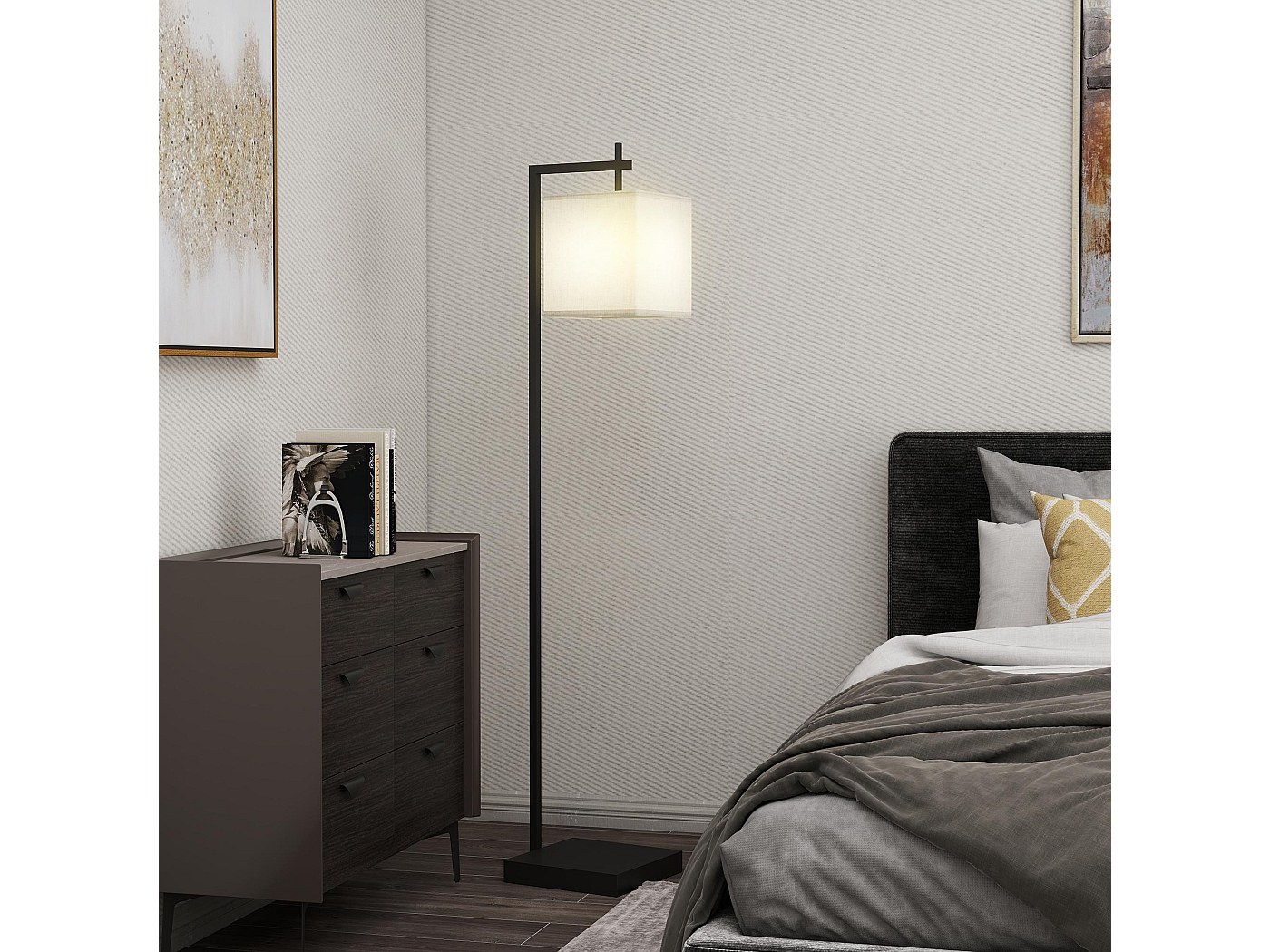 Lampada Da Terra LED A LED Marctronic – Telecomando, 12 Temperature Di Colore, Dimmer Continuo, Lampadina E27 9W, Per Soggiorno E Camera