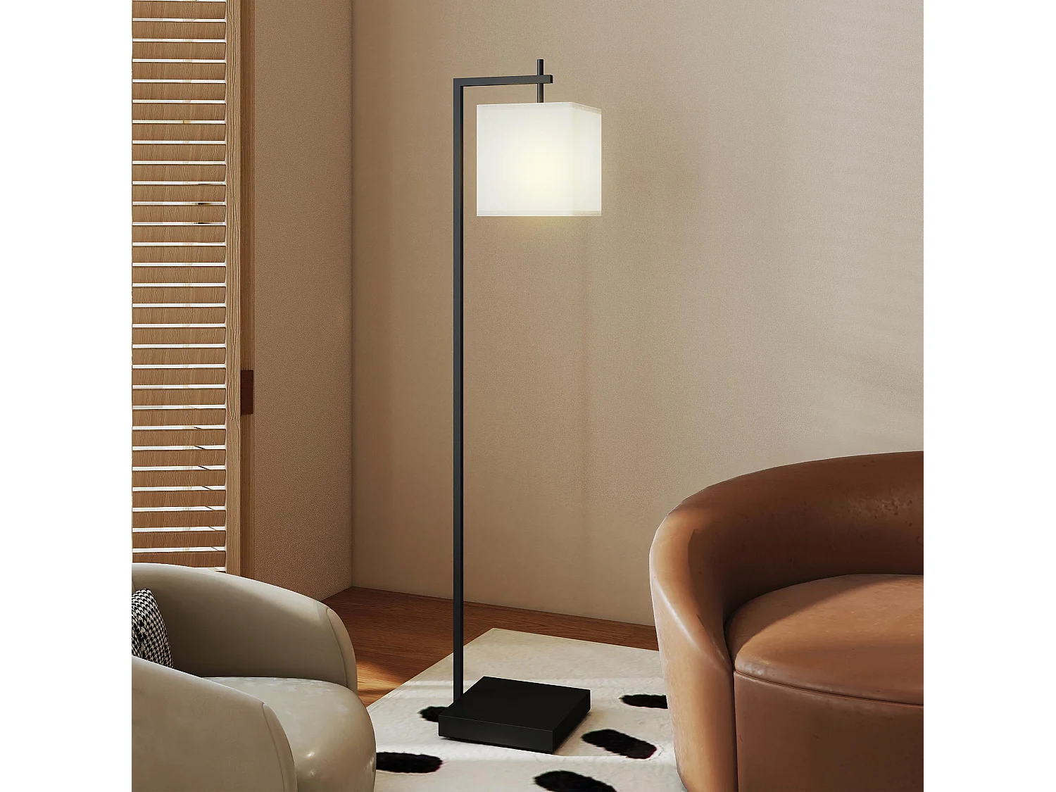 Lampada da terra luminosità regolabile con telecomando e lampadina 9w