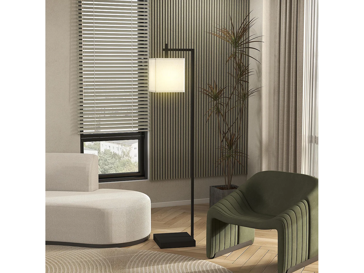 Lampada da terra luminosità regolabile con telecomando e lampadina 9w