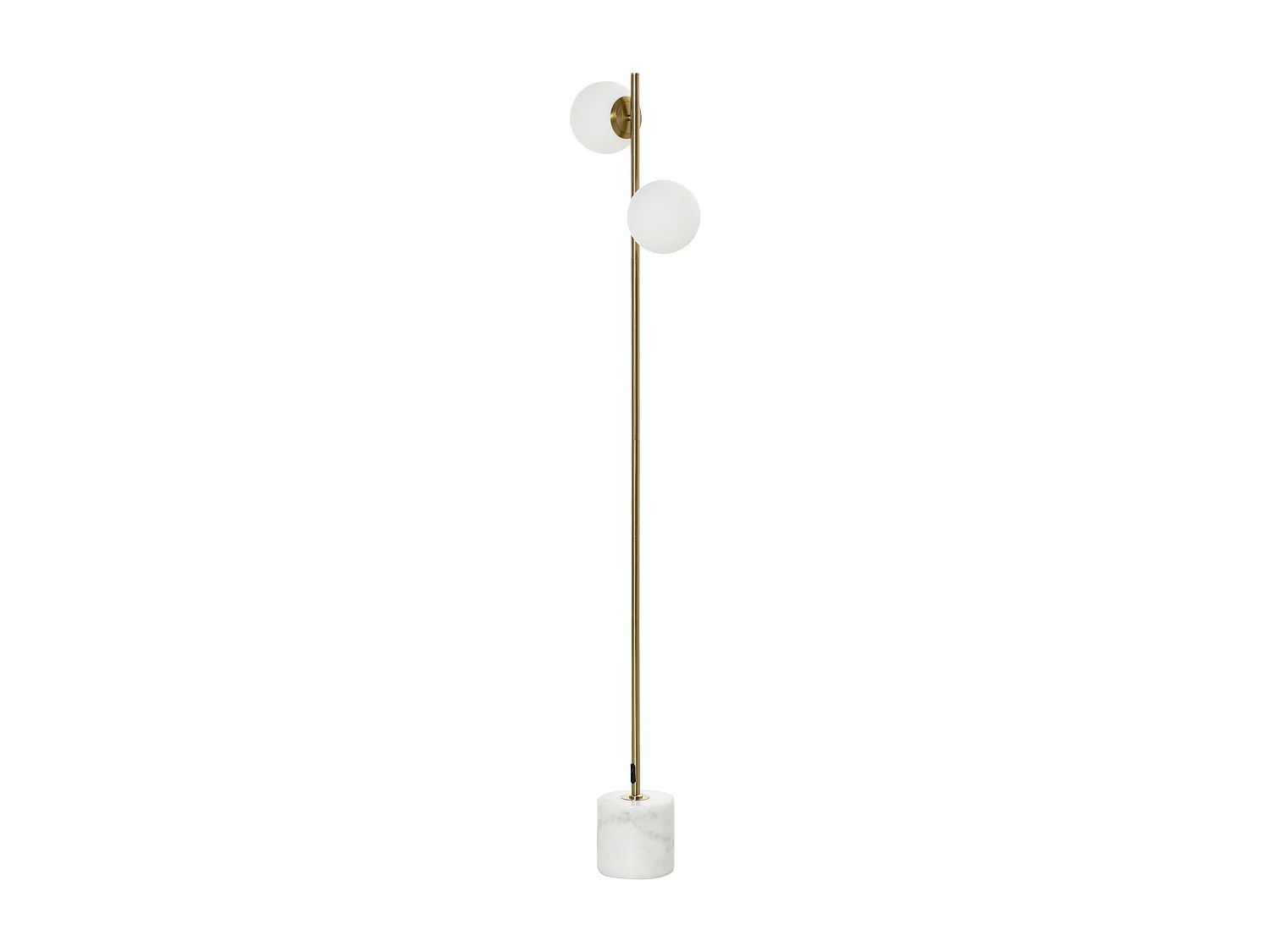 Lampada da terra con 2 luci e base in marmo altezza 165cm oro