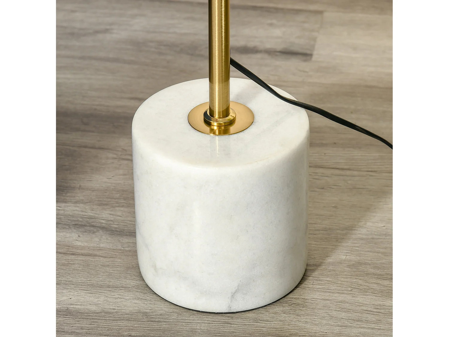 Lampada da terra con 2 luci e base in marmo altezza 165cm oro