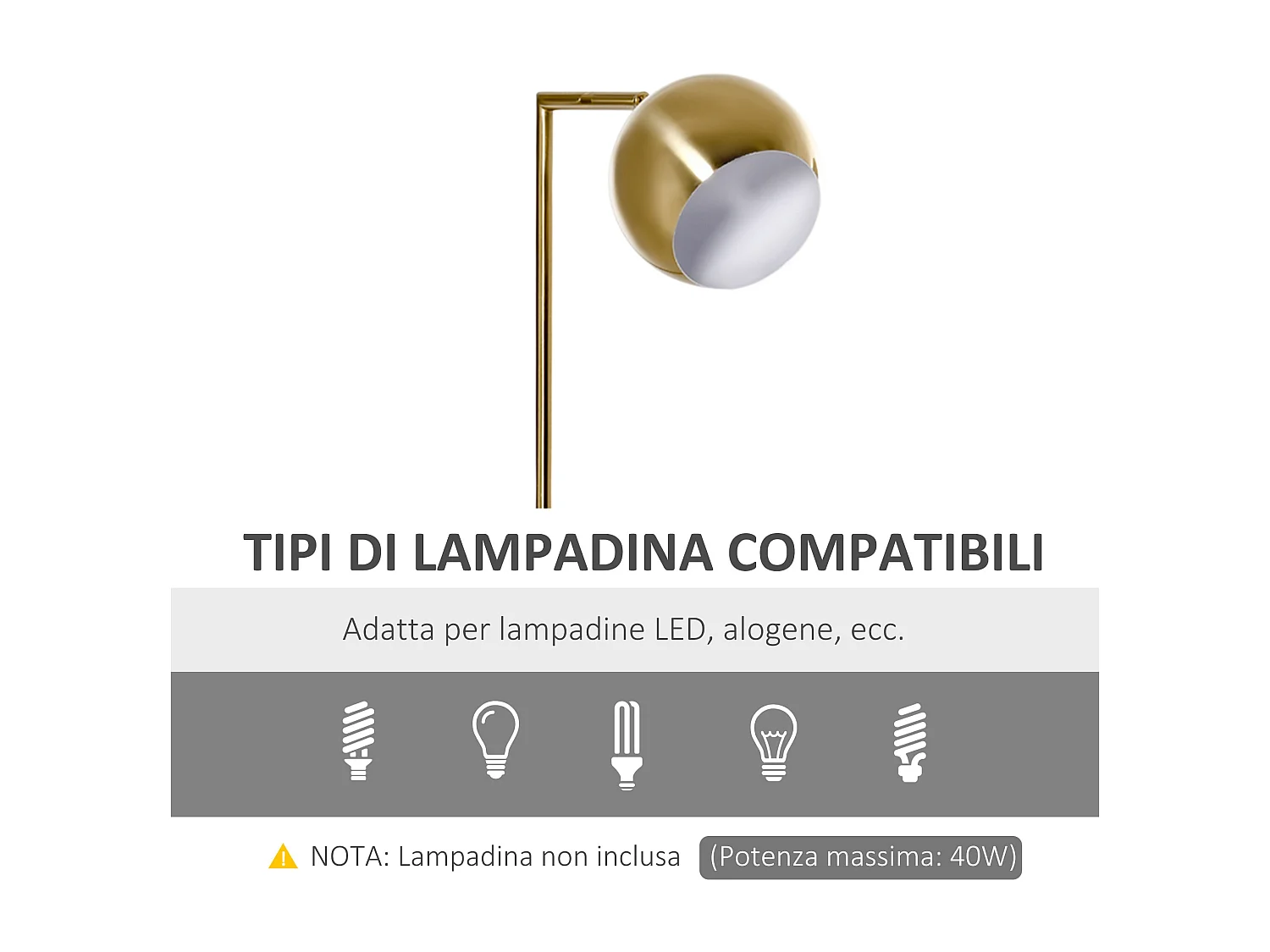 Lampada da terra moderna paralume regolabile vintage e27 40w