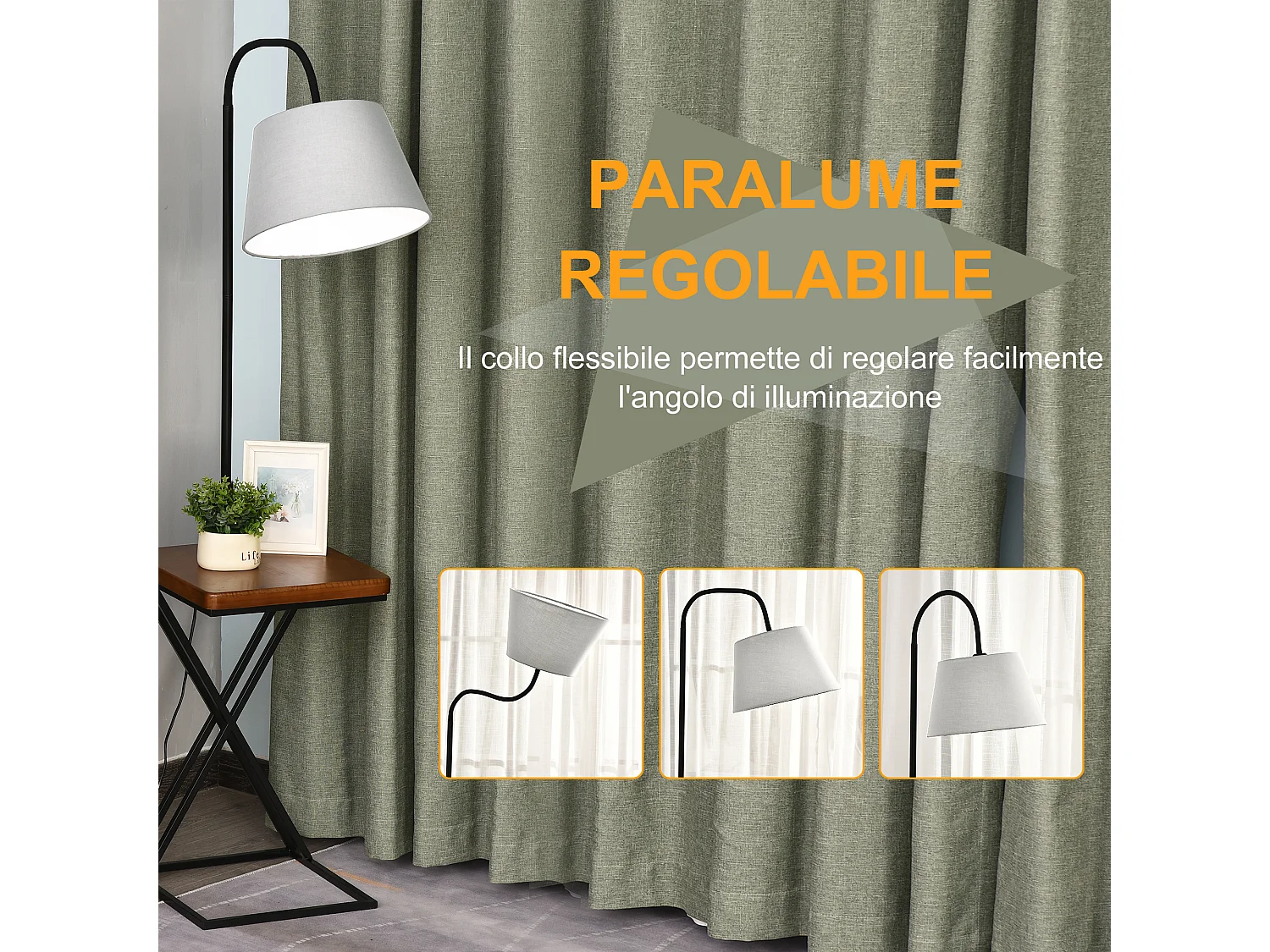 Lampada da terra a caricatore wireless in legno e acciaio multicolore