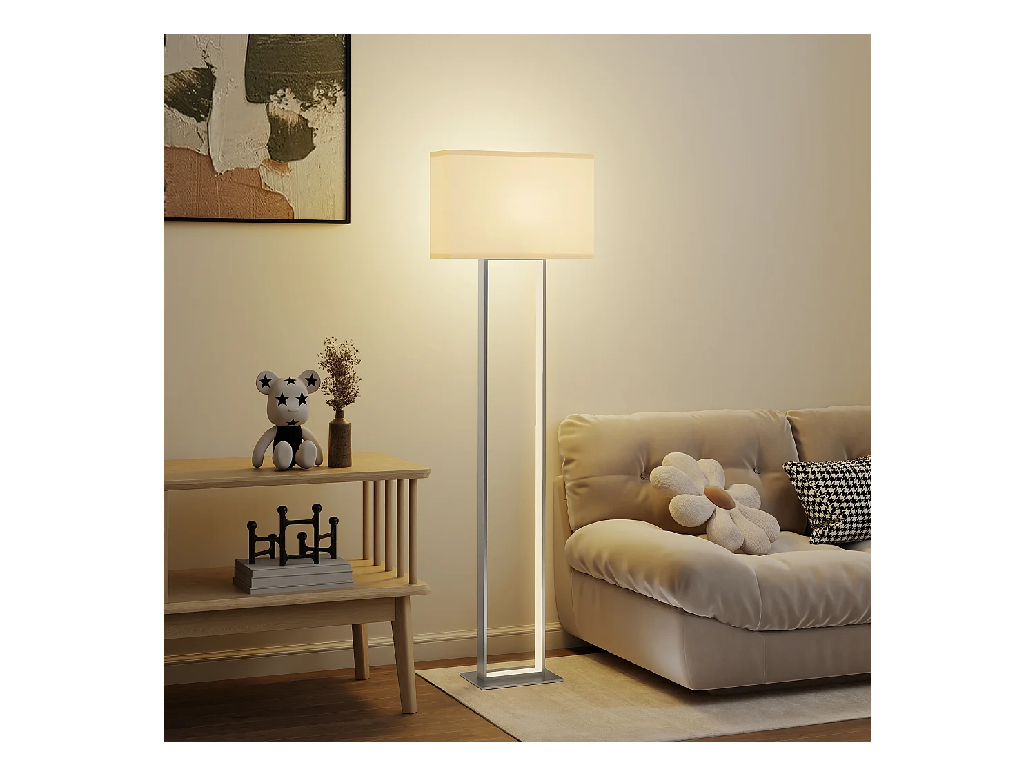 Lampada da terra con luminosità regolabile e interruttore a pedale