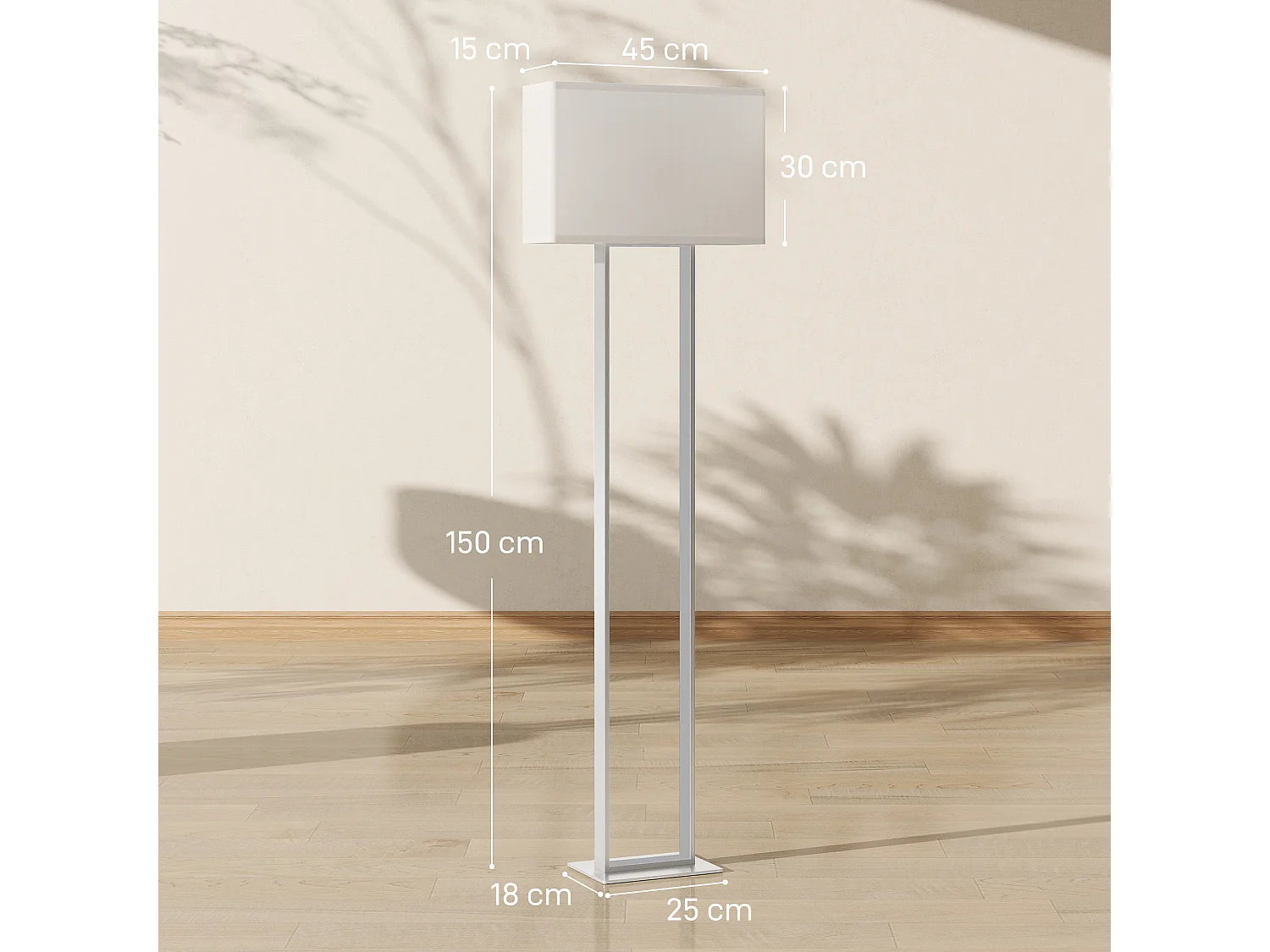 Lampada da terra con luminosità regolabile e interruttore a pedale