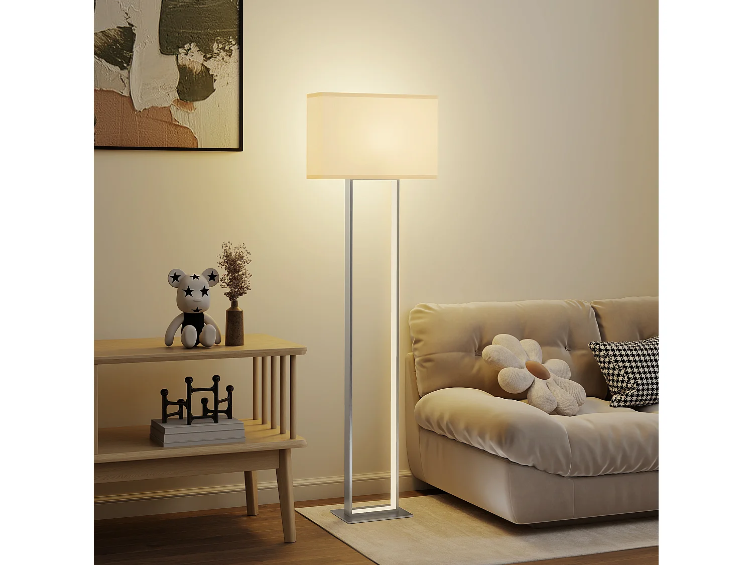 Lampada da terra con luminosità regolabile e interruttore a pedale